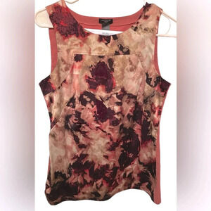 Ann Taylor Sleeveless Pink Graphic Blouse  Size S